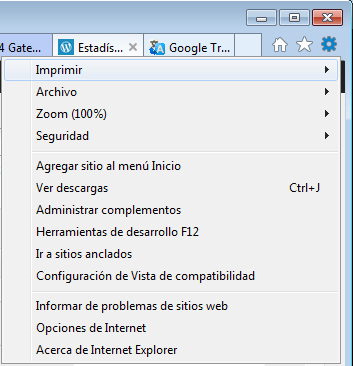 Explorer - Menú de Configuración